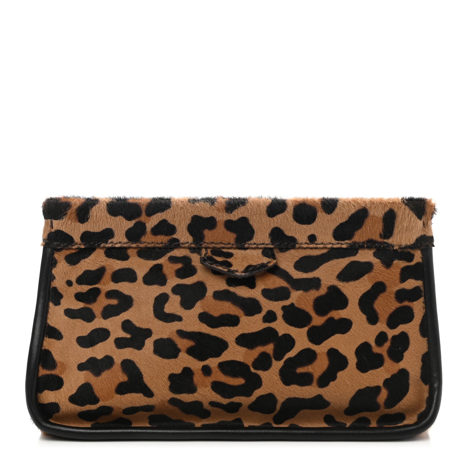Prada Calf Hair Leopard Print Clutch Miele 1 of 6