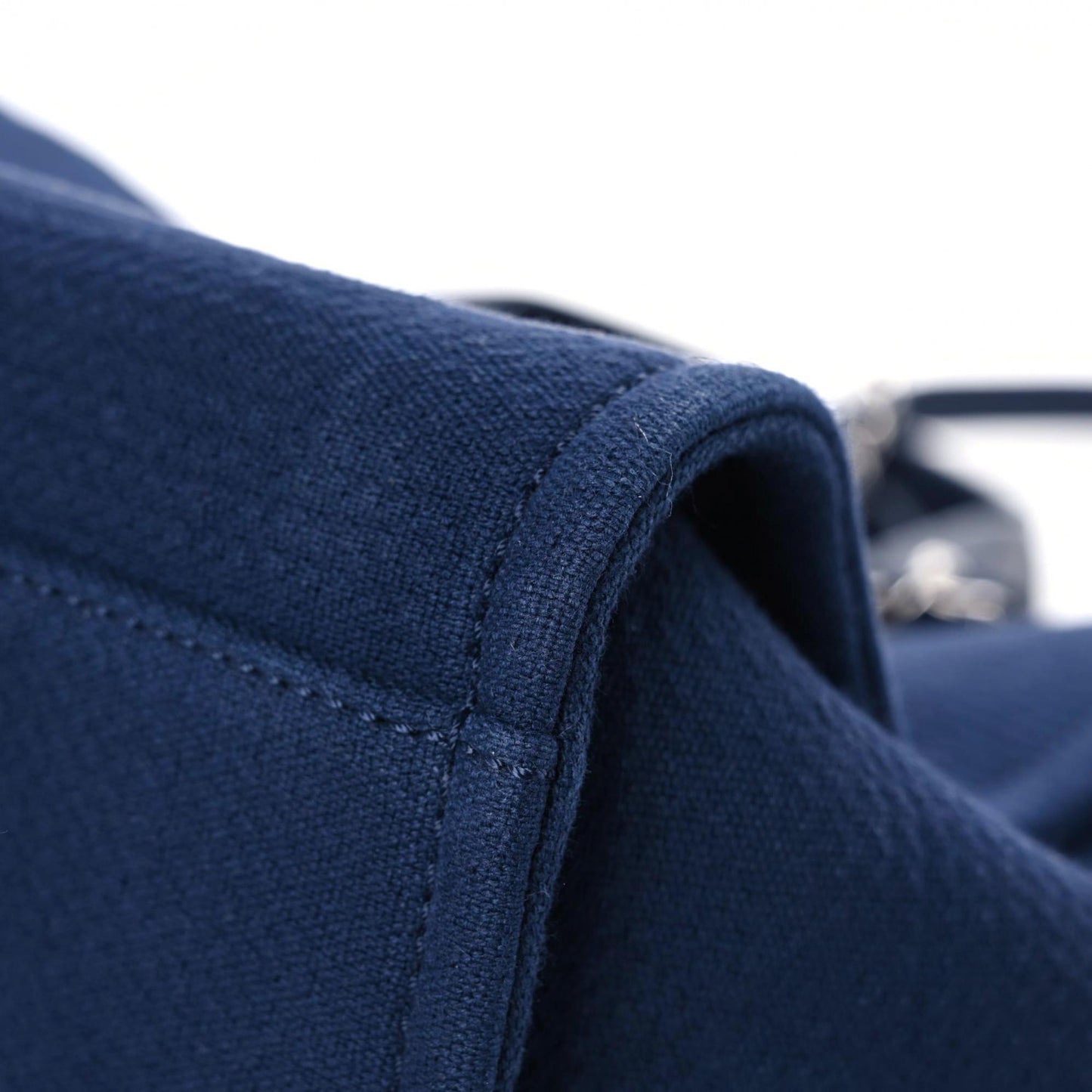 Mixed Fibers Calfskin Medium Deauville Tote Dark Blue
