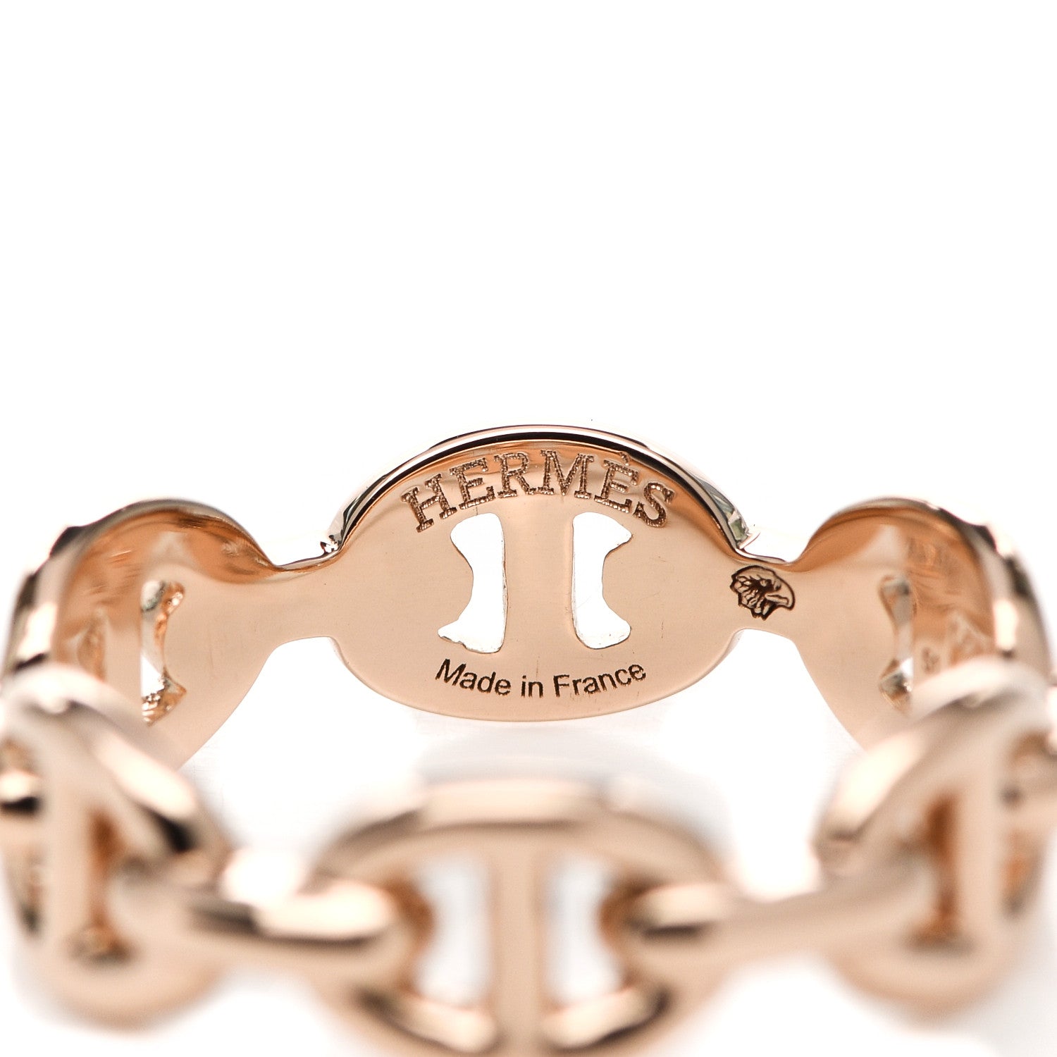 Hermes 18K Rose Gold PM Chaine D'Ancre Enchainee Ring 51 5.75 4 of 6