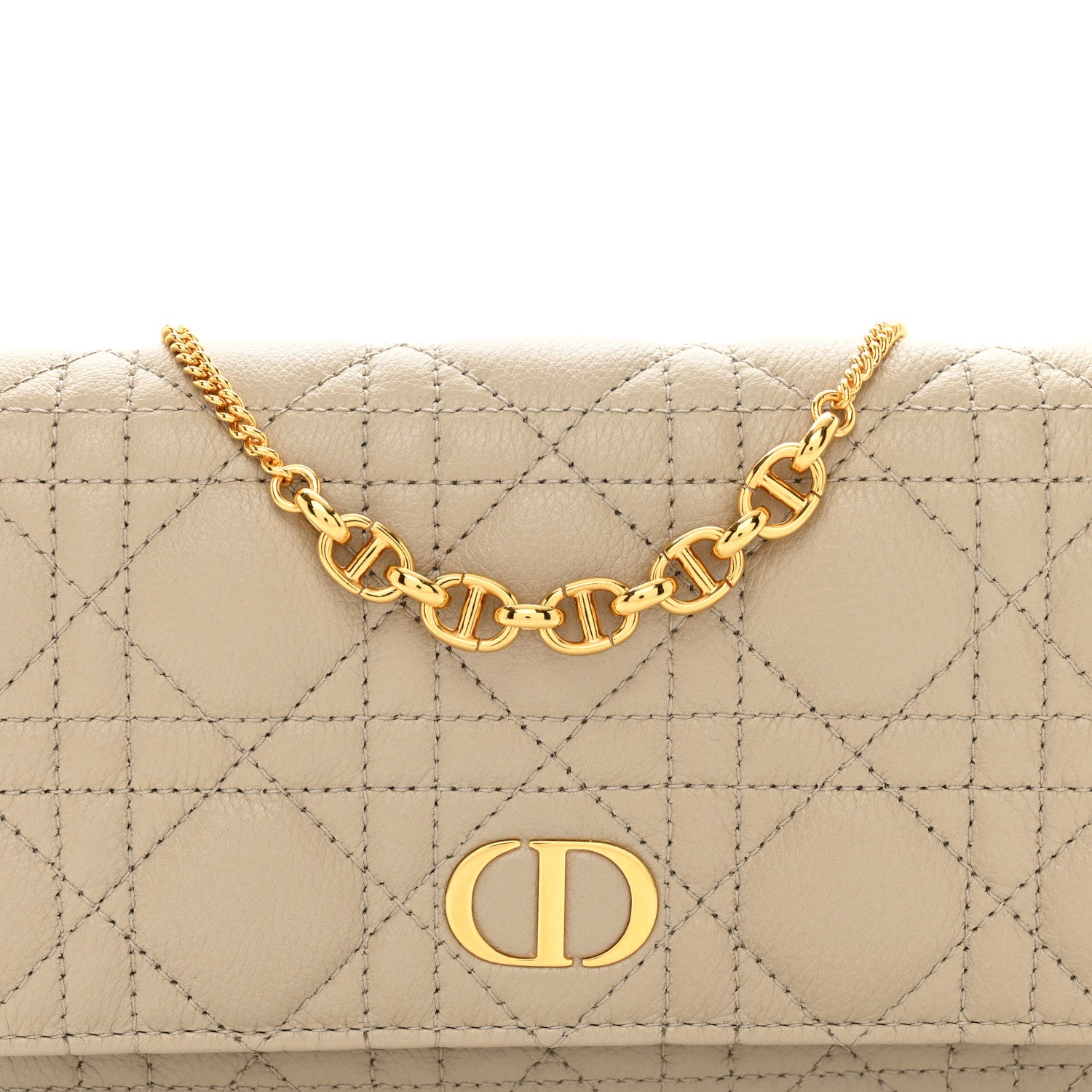 Christian Dior Supple Calfskin Caro Pouch with Chain Sand 5 of 12