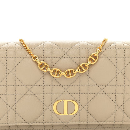 Christian Dior Supple Calfskin Caro Pouch with Chain Sand 5 of 12