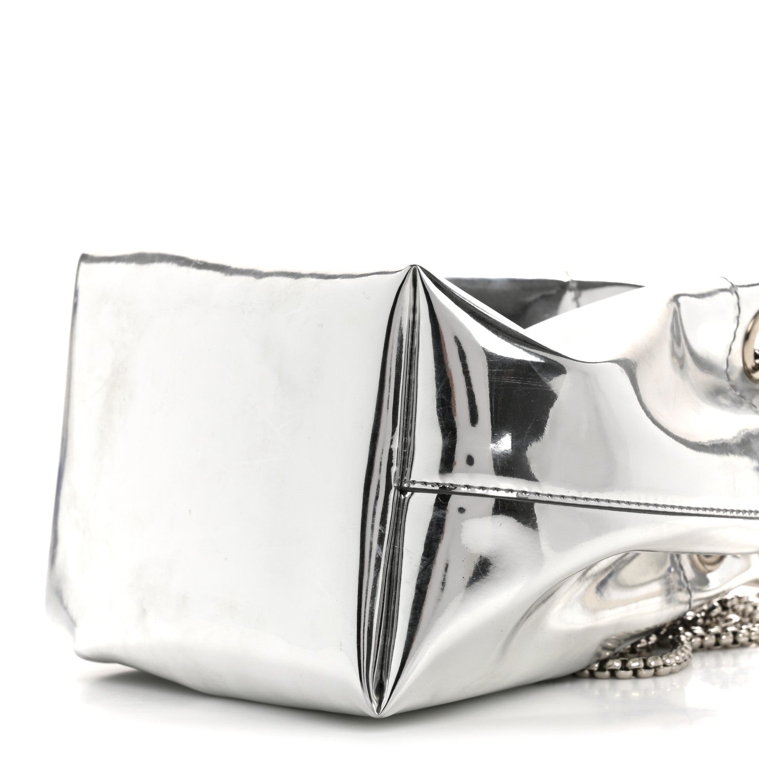 Jimmy Choo Metallic Patent Bon Bon Bag Silver 10 of 14