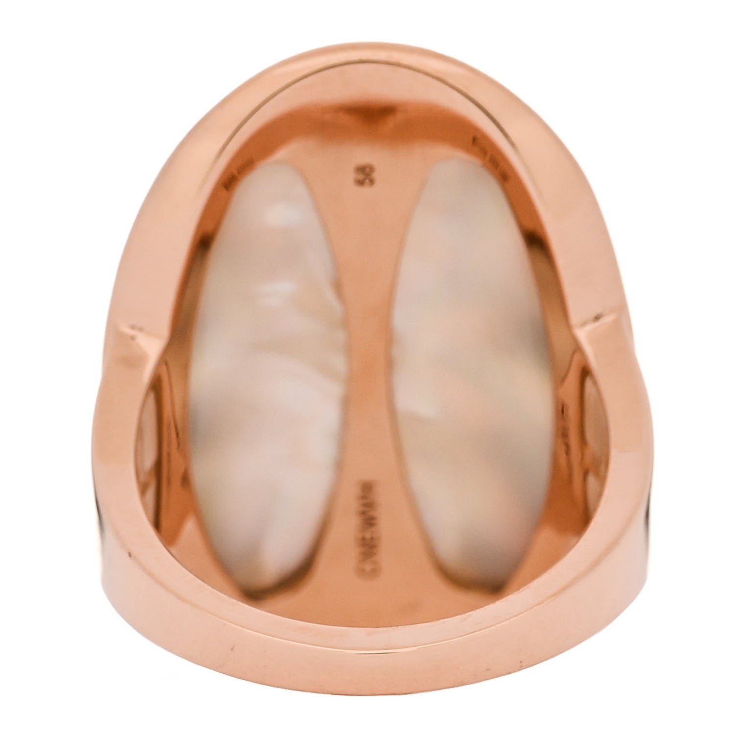 Bulgari 18K Rose Gold Diamond Mother of Pearl Intarsio Ring 58 8.5 4 of 8