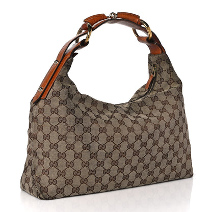 Gucci Monogram Medium Horsebit Chain Hobo Light Brown 2 of 8