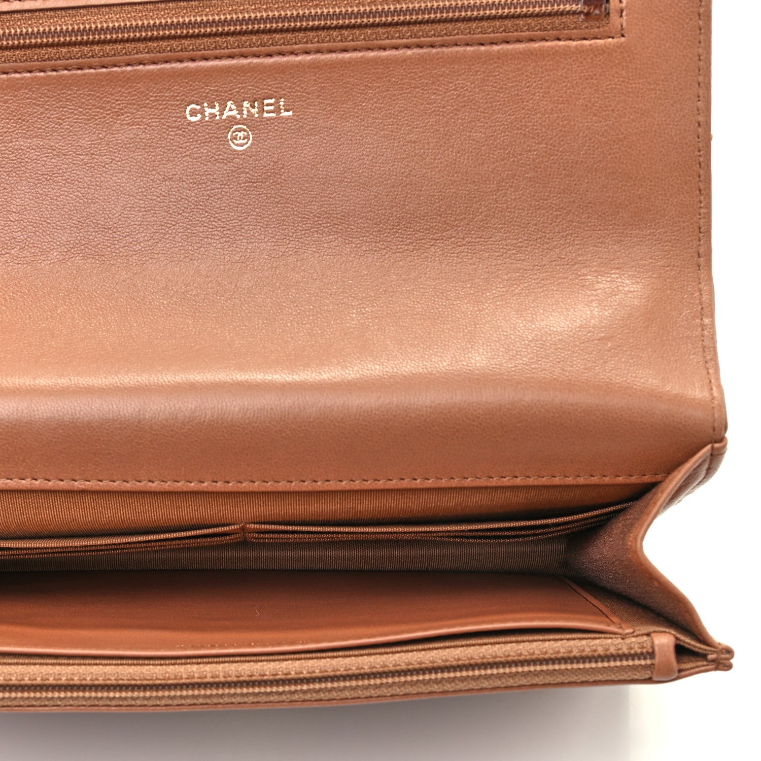 Chanel Lambskin Quilted Chanel 19 Wallet On Chain WOC Brown 4 of 5