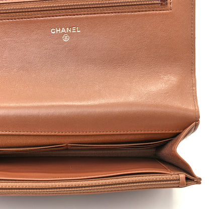 Chanel Lambskin Quilted Chanel 19 Wallet On Chain WOC Brown 4 of 5