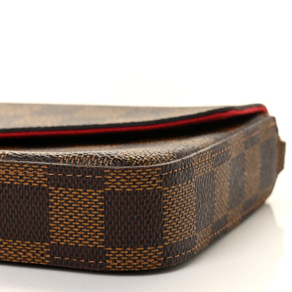Louis Vuitton Damier Ebene Pochette Felicie Chain Wallet 9 of 10