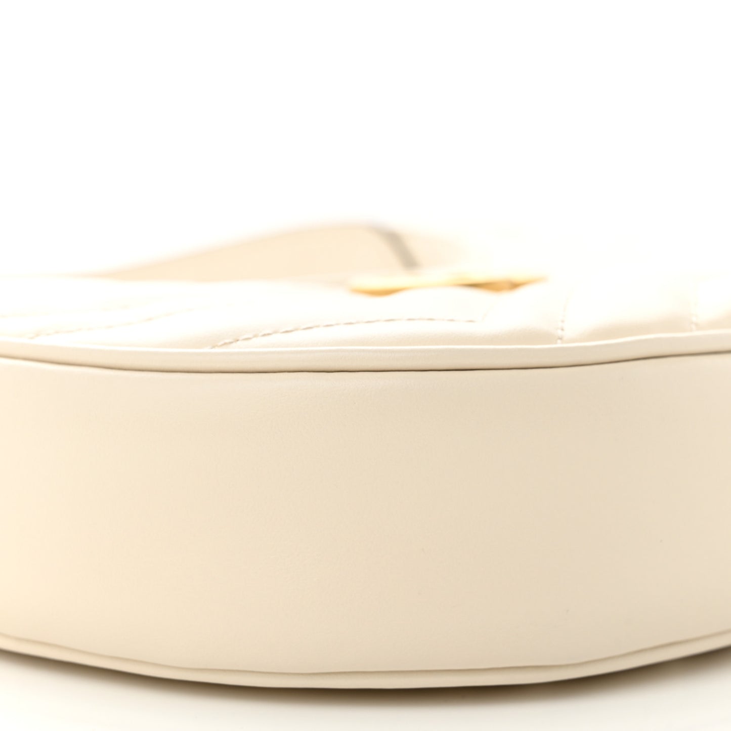 Calfskin Matelasse Chevron Mini GG Marmont Half Moon Hobo Mystic White