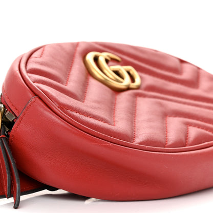 Gucci Calfskin Matelasse GG Marmont Belt Bag 95 38 Hibiscus Red 9 of 10