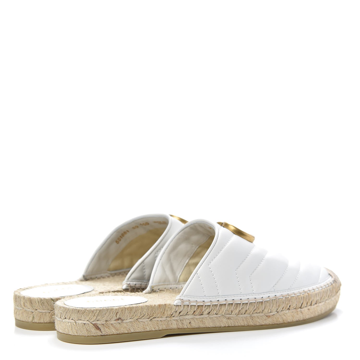 Gucci Nappa Matelasse GG Marmont Espadrille Slippers 38 Great White 4 of 8