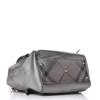 Burberry Metallic Nova Check Small Canterbury Tote Silver 4 of 14