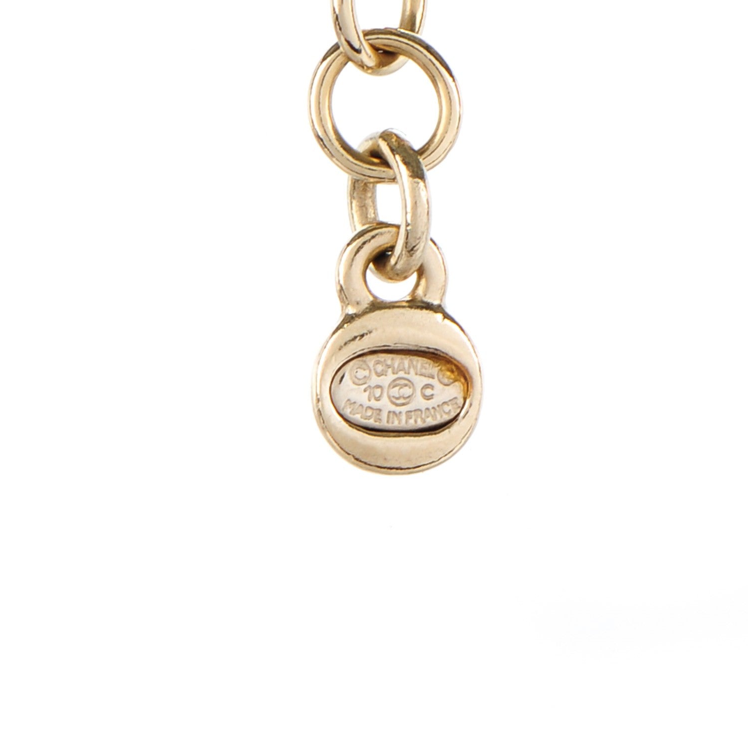Chanel Pearl Stone CC Long Double Strand Necklace Black Gold 5 of 6
