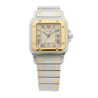 Cartier Stainless Steel 18K Yellow Gold 29mm Santos De Cartier Galbee Quartz Watch 1 of 4