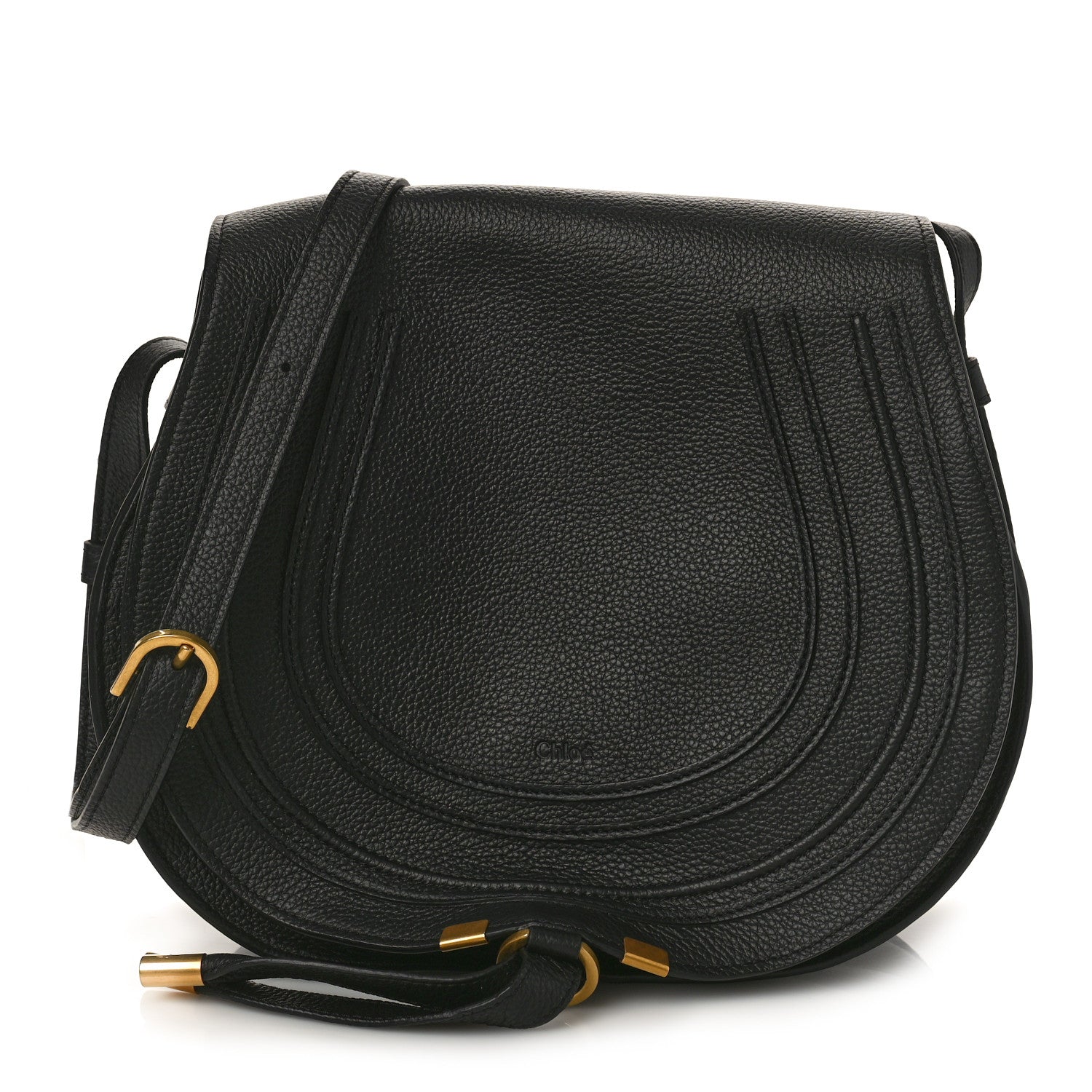 Chloe Calfskin Medium Marcie Round Crossbody Bag Black 1 of 10