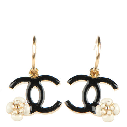 Chanel Enamel CC Camellia Earrings Gold 1 of 5