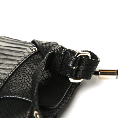 Jimmy Choo Snakeskin Embossed Calfskin Crossbody Black 13 of 15