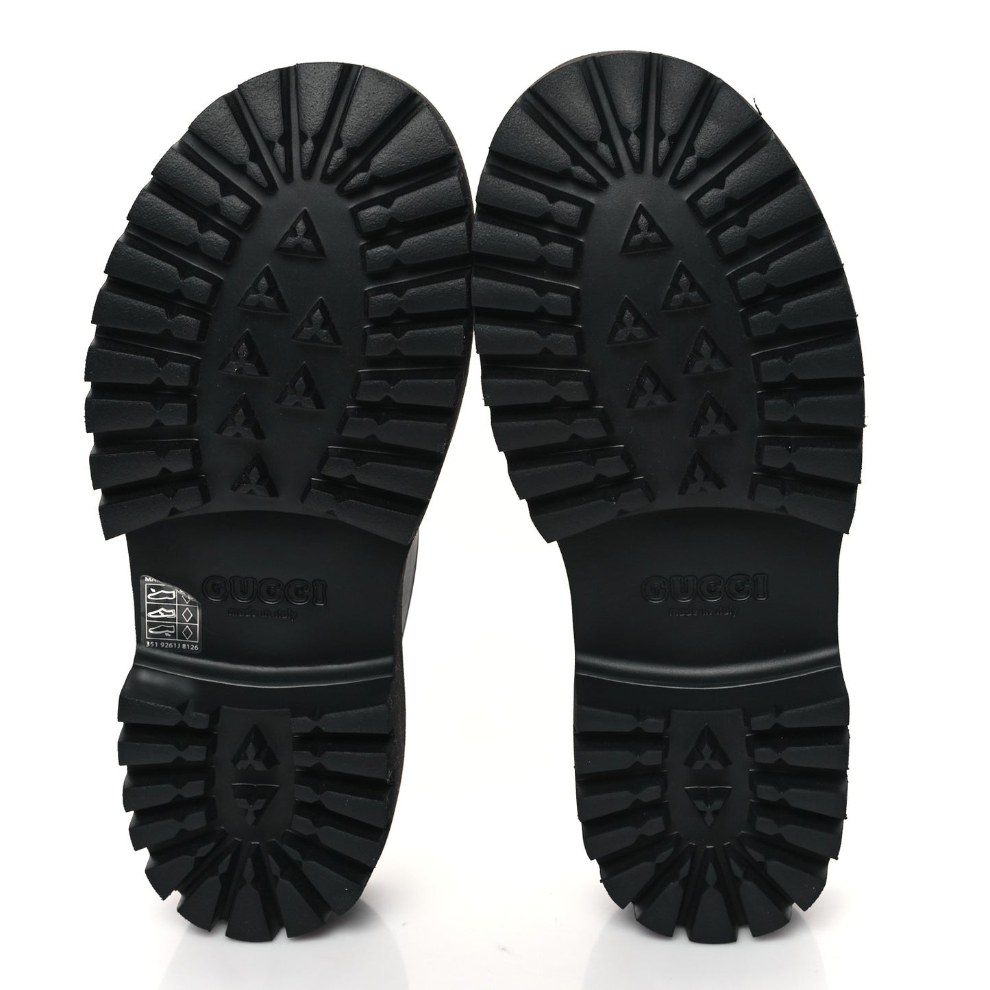 Rubber GG Monogram Perforated Elea Platform 55mm Lug Sole Sandals 39 Black