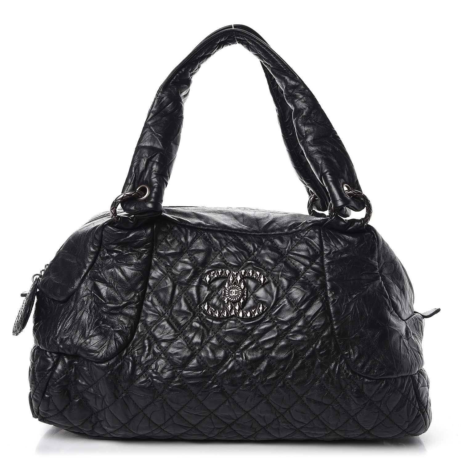 Chanel Aged Calfskin Coco Rider Bowling Bag Black 1 of 7