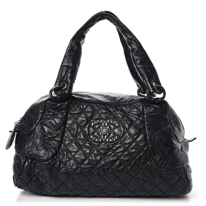 Chanel Aged Calfskin Coco Rider Bowling Bag Black 1 of 7