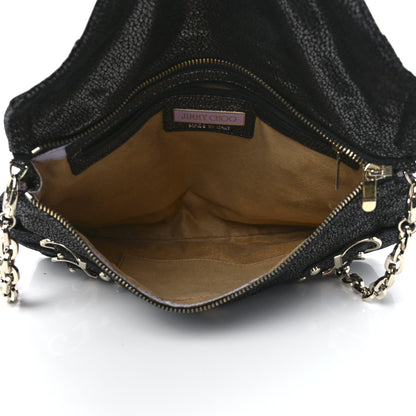 Jimmy Choo Metallic Calfskin Brix Convertible Clutch Black 4 of 11