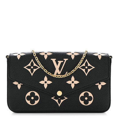 Louis Vuitton Empreinte Monogram Giant Felicie Pochette Black Beige 1 of 10