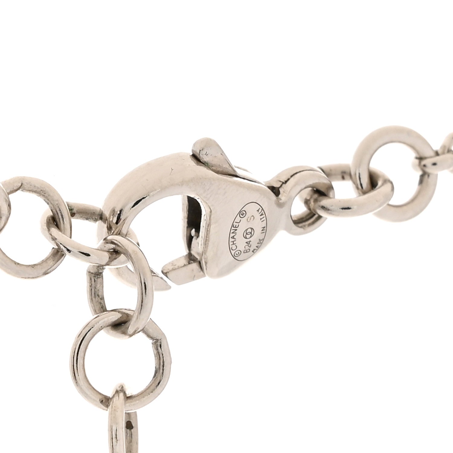 Chanel Ruthenium Crystal Square CC Lariat Necklace 4 of 5