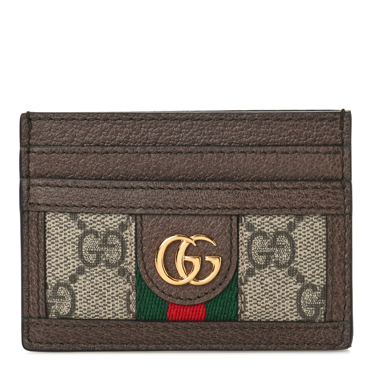 GG Supreme Monogram Ophidia Card Holder Brown