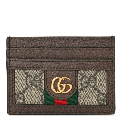 Gucci GG Supreme Monogram Ophidia Card Holder Brown 1 of 8