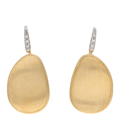 Marco Bicego 18K Yellow White Gold Diamond Lunaria Drop Earrings 1 of 4