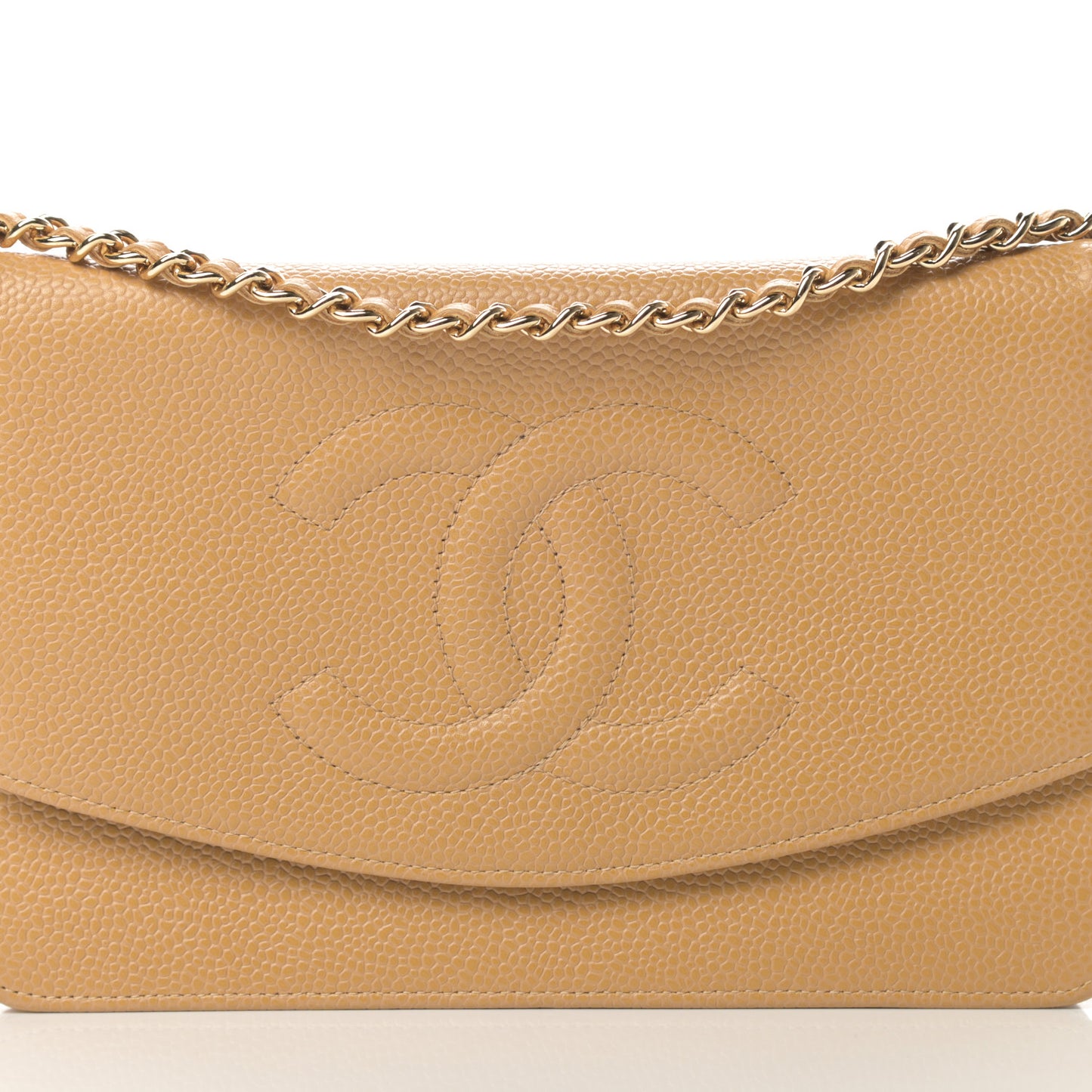 Caviar Timeless CC Wallet on Chain WOC Beige
