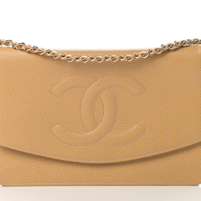 Chanel Caviar Timeless CC Wallet on Chain WOC Beige 9 of 14