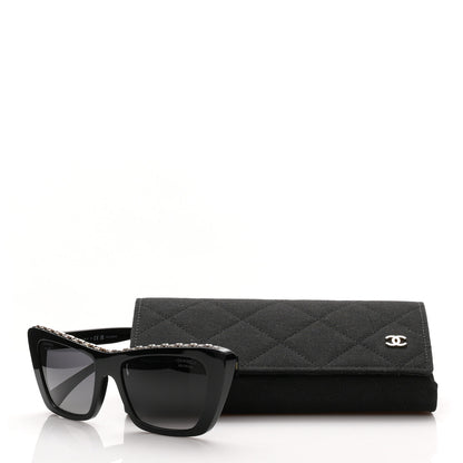 Chanel Acetate Polarized Butterfly Sunglasses 5540 Black 9 of 9