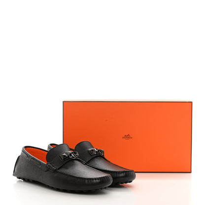 Hermes Epsom Mens Irving Driving Moccasin Loafers 41 Black 9 of 9