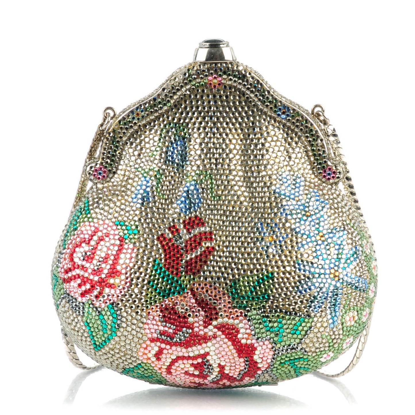Swarovski Crystal Floral Miniaudiere Clutch