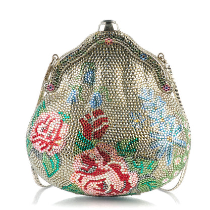 Judith Leiber Swarovski Crystal Floral Miniaudiere Clutch 1 of 7