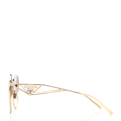 Prada Metal Symbole Triangle Logo Sunglasses SPR57Y Anthracite Gray Cammeo Beige 3 of 5