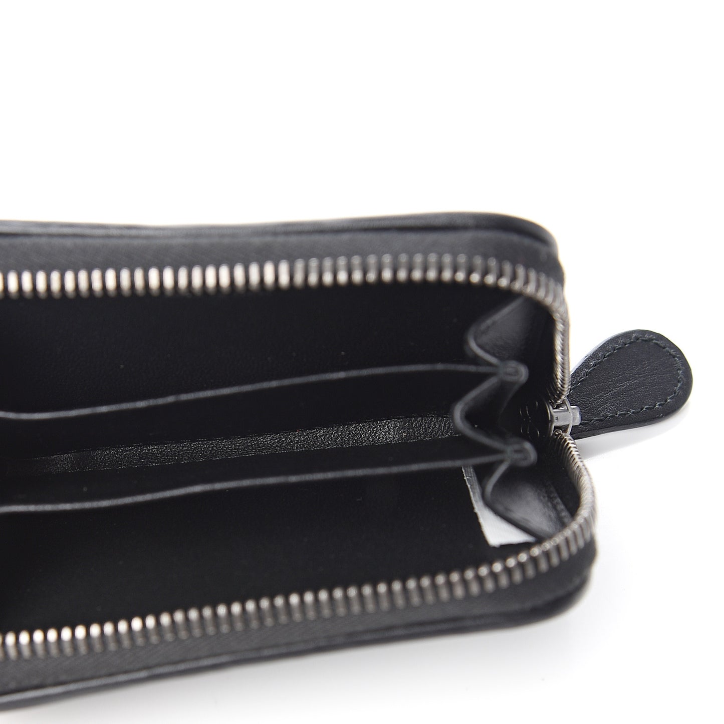 Nappa Intrecciato Zip Around Coin Purse Black