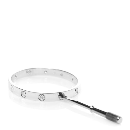 Cartier 18K White Gold 10 Diamond LOVE Bracelet 16 4 of 8