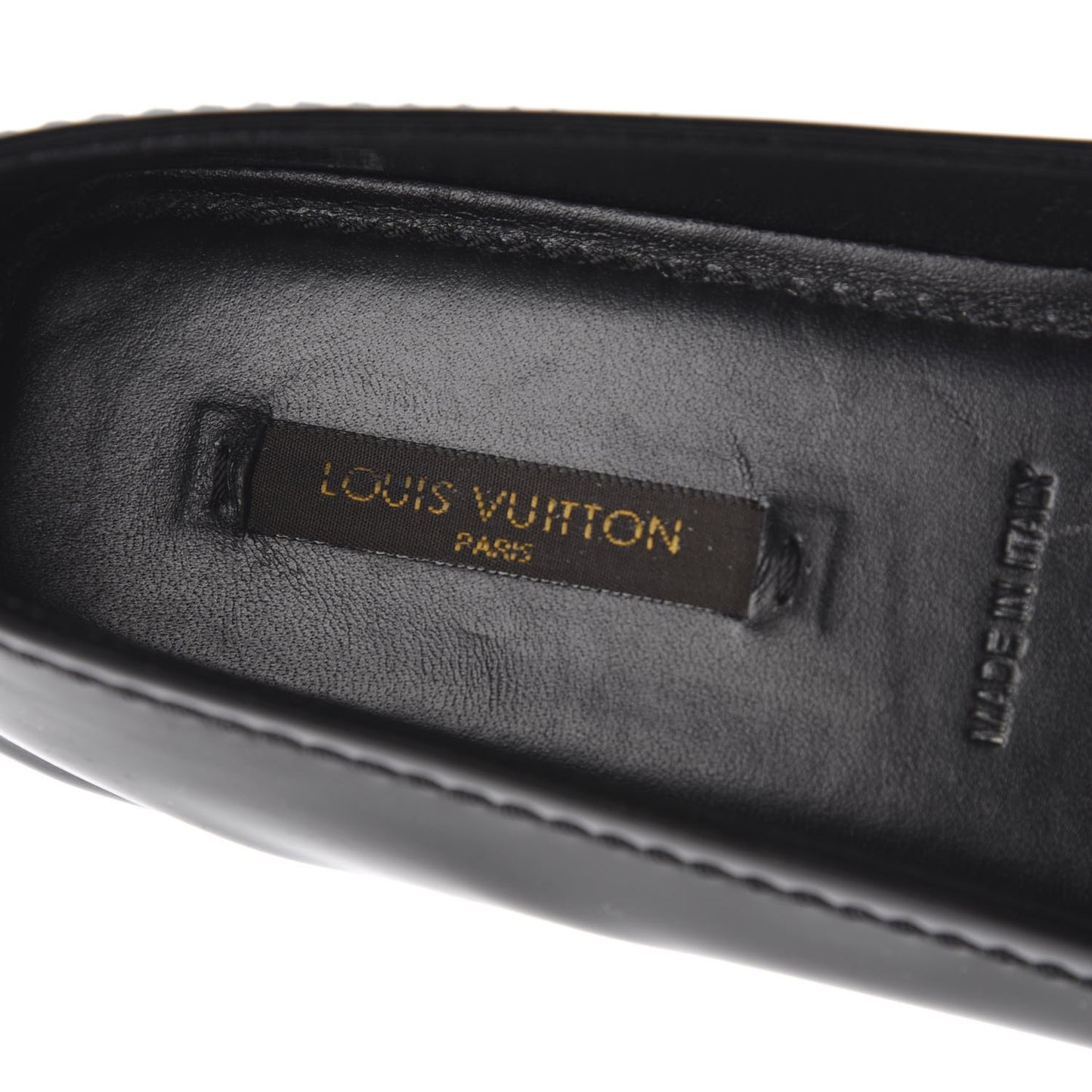 Patent Calfskin Oxford Ballerina Flats 38.5 Black