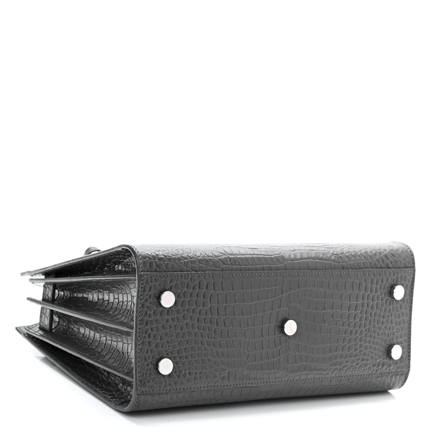 Saint Laurent Calfskin Crocodile Embossed Baby Sac De Jour Earth 4 of 11