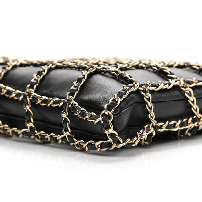 Chanel Lambskin Large Shopping Chain Tote Black 10 of 11