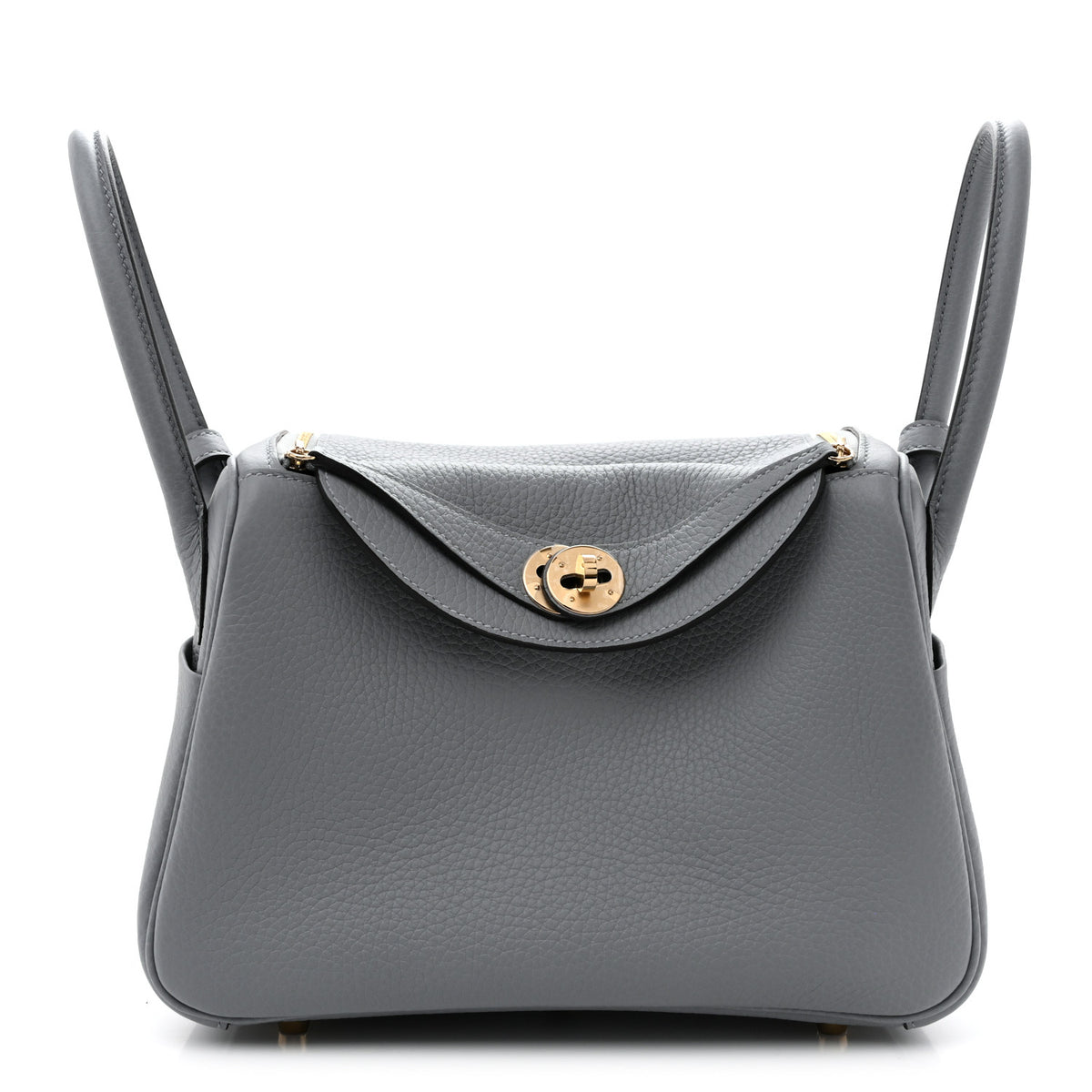 Hermes Taurillon Clemence Lindy 26 Gris Pantin 1 of 11