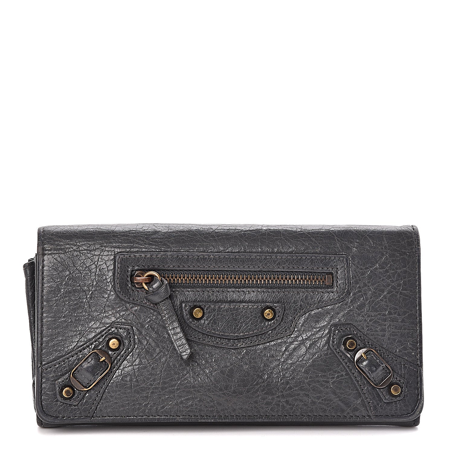 Balenciaga Agneau Classic Hardware Money Wallet Gris Fossile 1 of 11