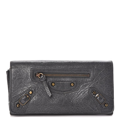 Balenciaga Agneau Classic Hardware Money Wallet Gris Fossile 1 of 11