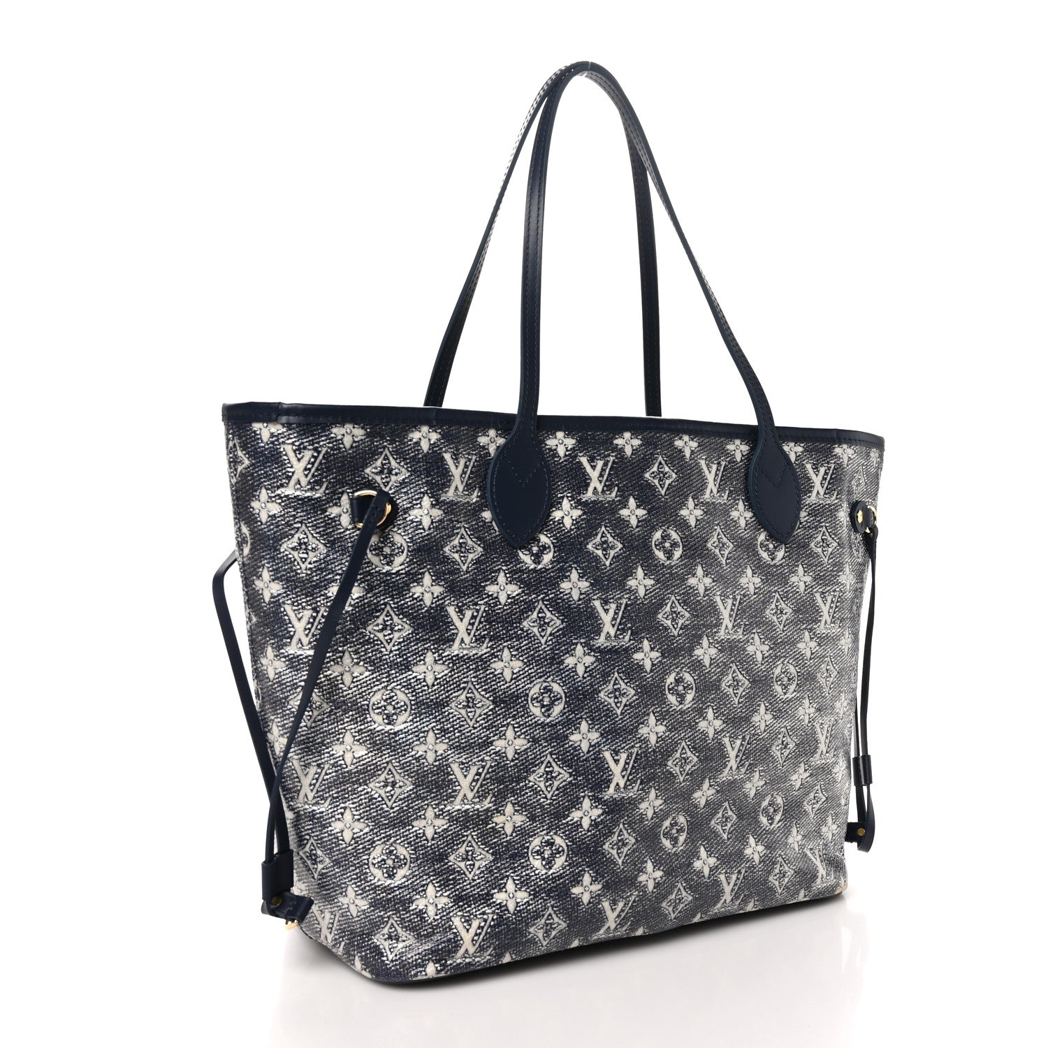 Louis Vuitton Monoglam Neverfull MM Blue 4 of 11