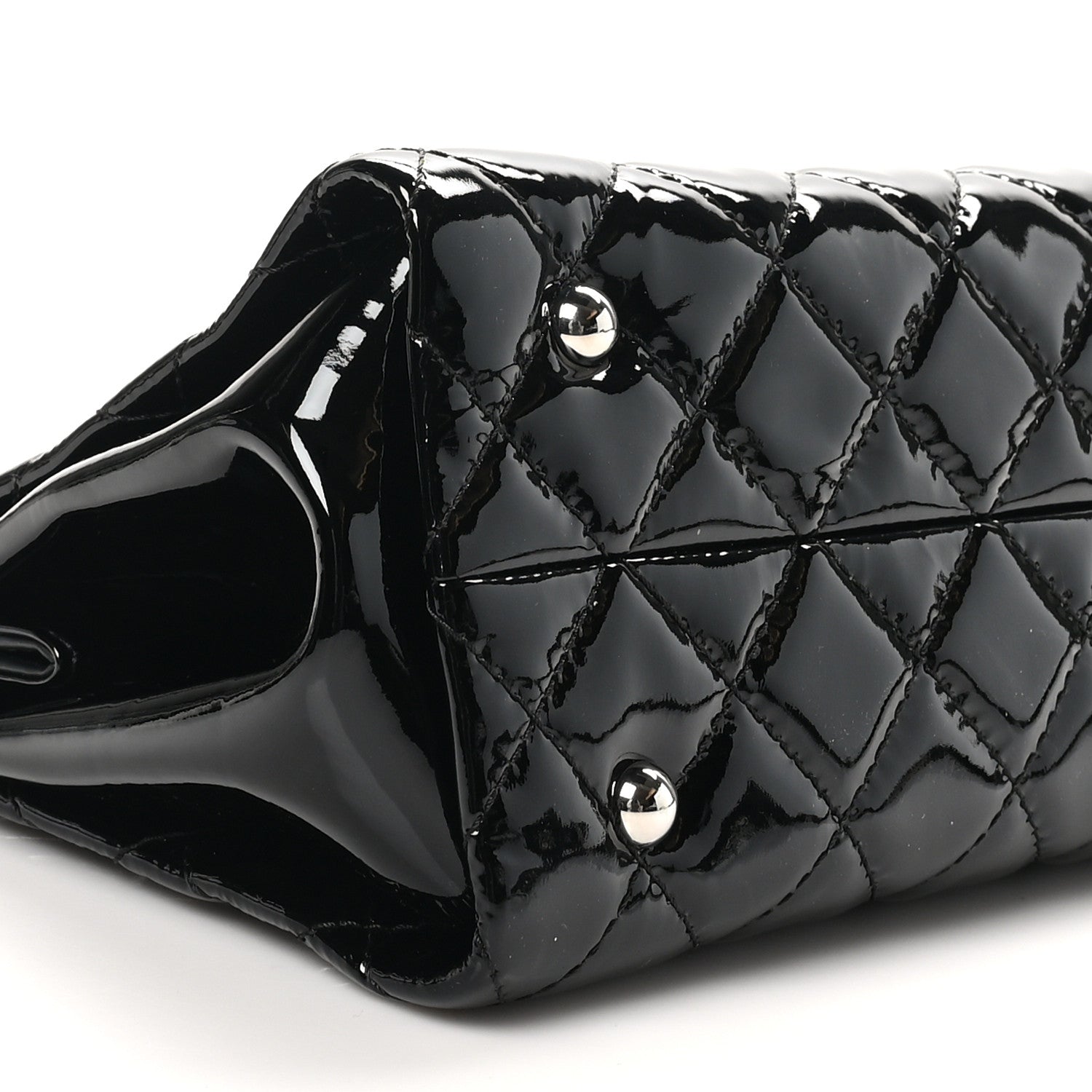 Chanel Patent Quilted Timeless CC Shopping Tote Black 9 of 10