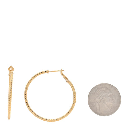 David Yurman 18K Yellow Gold 36mm Large Cable Classics Hoop Earrings 2 of 5
