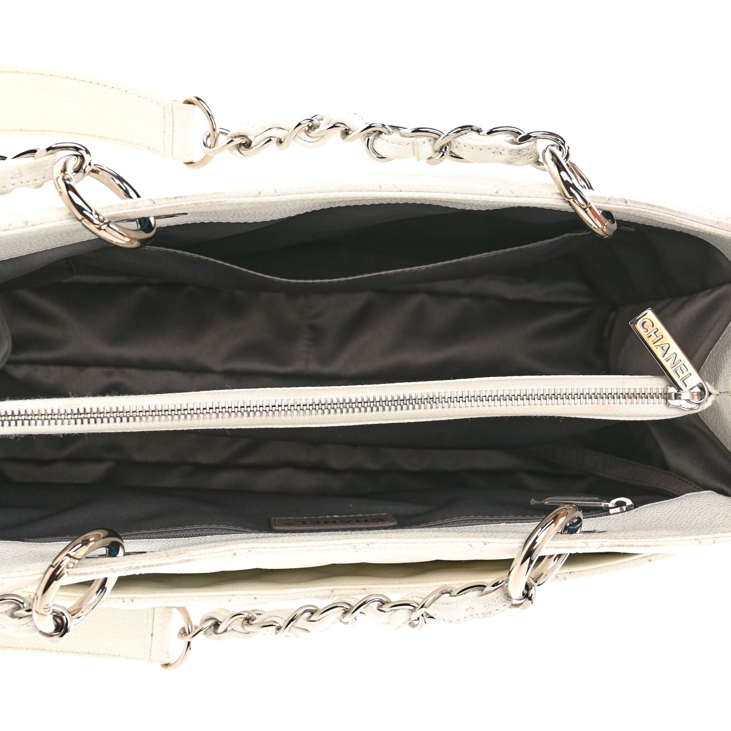 Chanel Caviar Quilted Grand Shopping Tote GST White 5 of 15