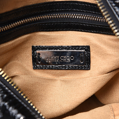 Jimmy Choo Metallic Calfskin Star Studded Sky Hobo Black 5 of 10