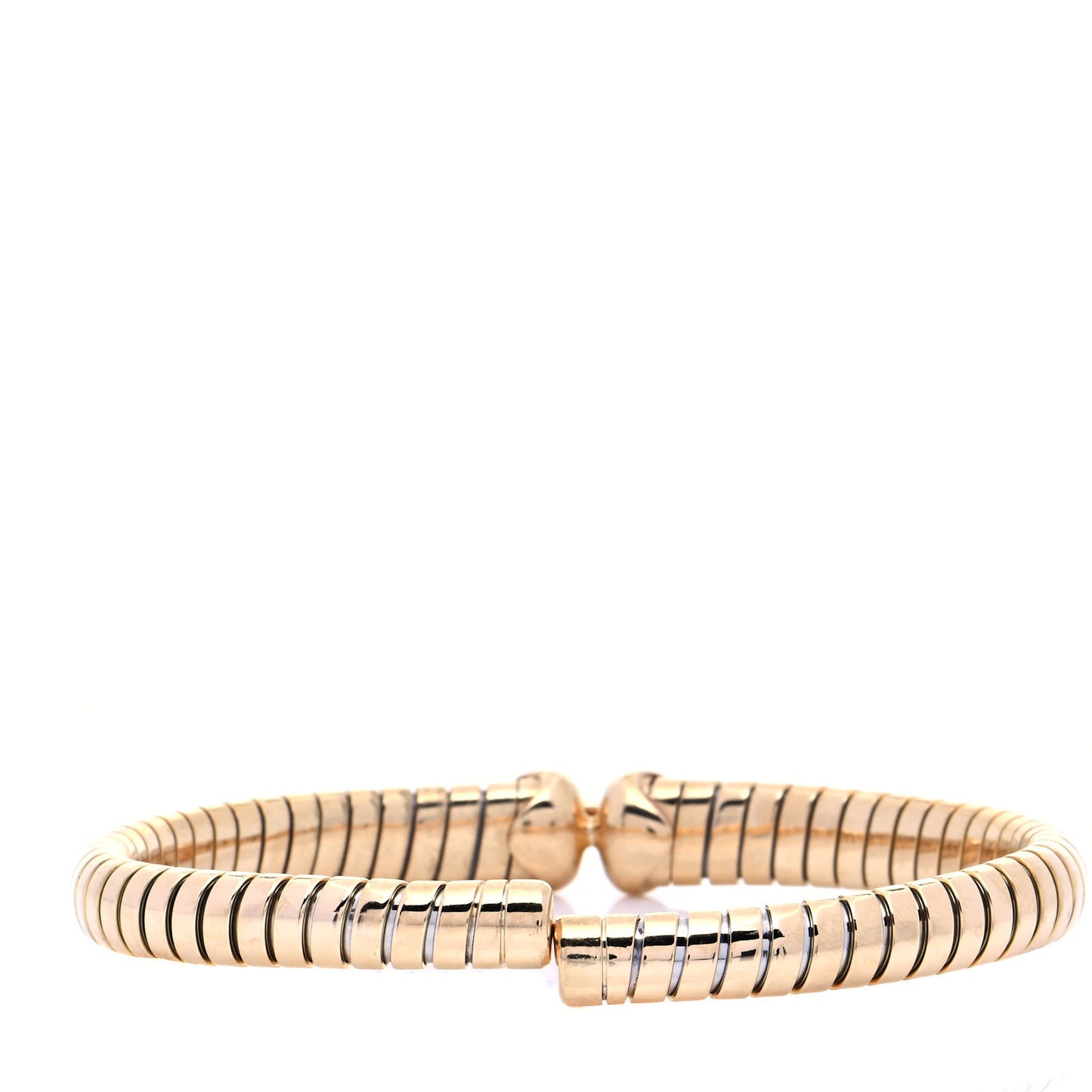 18K Yellow Gold Stainless Steel Tubogas Cuff Bracelet